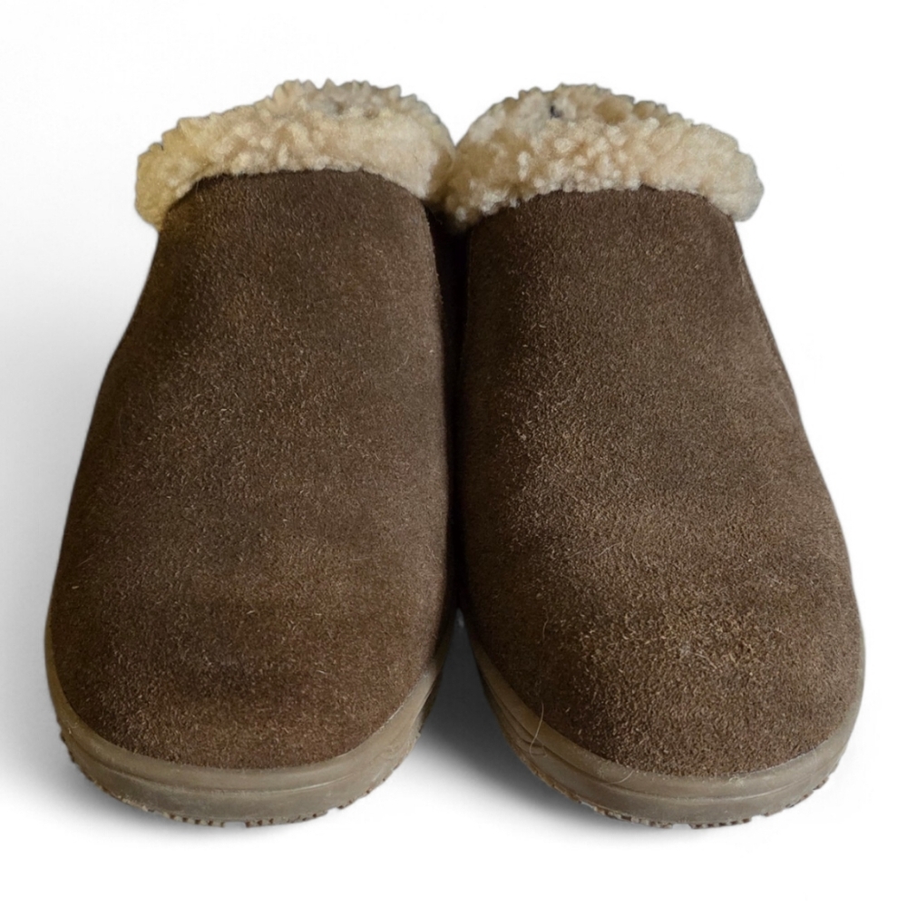 Minnetonka Brown Suede Fur Lined Clogs Like New! - Picture 2 of 7